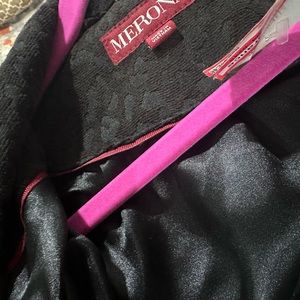 3x black leopard merona winter coat